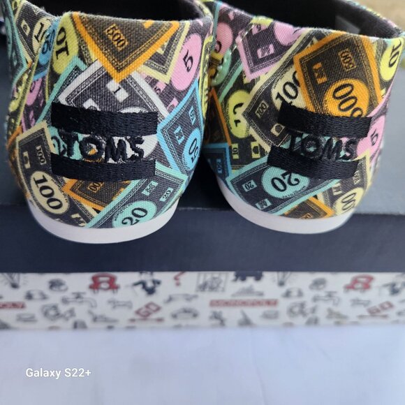 Toms Alpargata Multi Monopoly Money Print Womens Size 10 M NIB Whimsical Fun - Picture 3 of 6